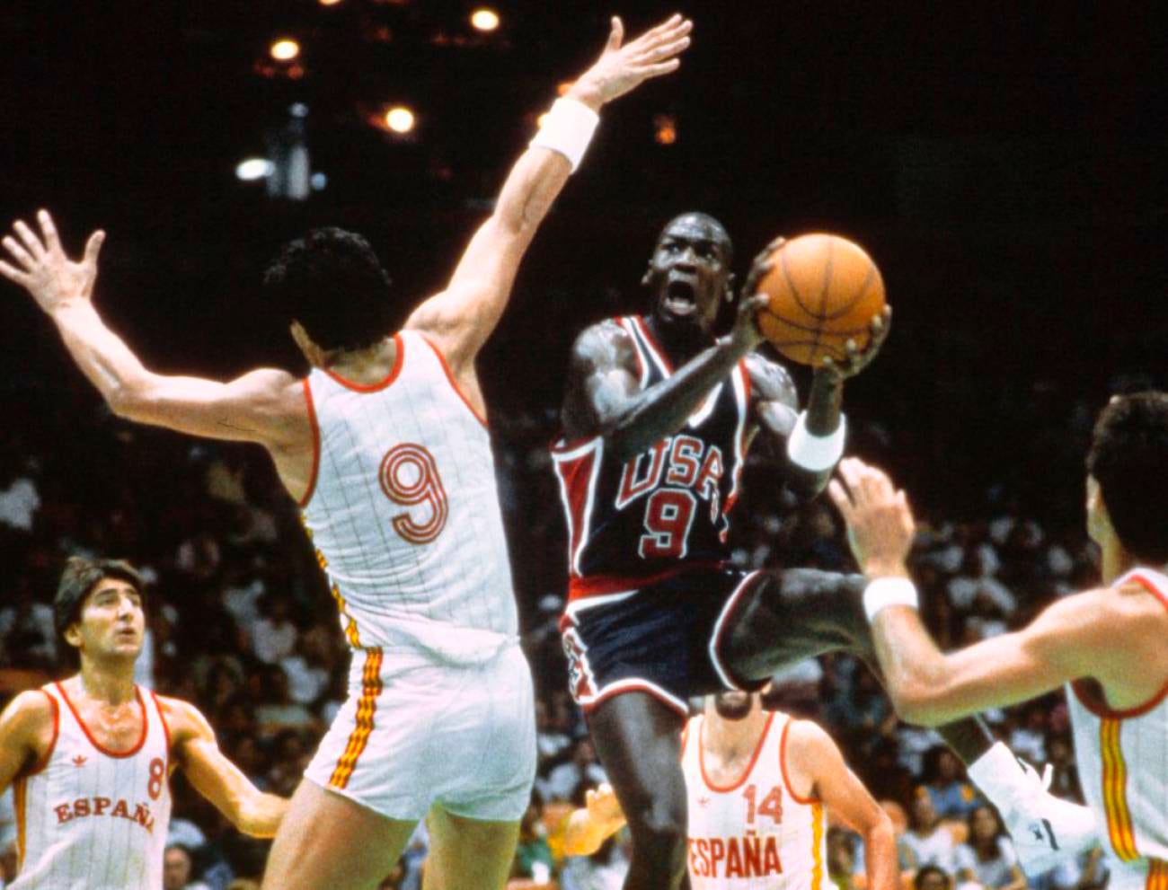 Michae-Jordan-Los-Angeles-1984-Finals-USA-SPAIN-Spanish-Rookie-Card Michael Jordan Los Angeles 1984 Finals USA SPAIN Spanish Rookie Card