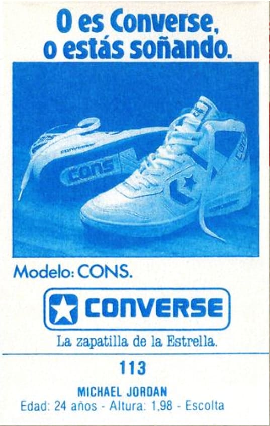 Michael Jordan Merchante 113 Converse Back 1987 1988